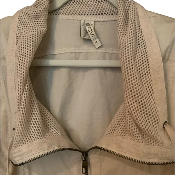 NWT XCVI Women's Medium Utility Lightweight Sand Ivory Mesh Jacket - Picture 5 of 8